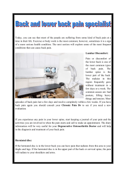 Back and lower back pain specialist