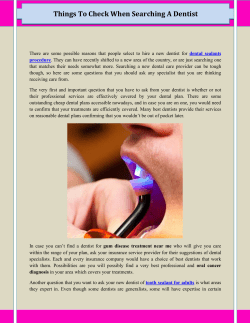 Things To Check When Searching A Dentist