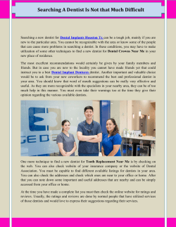 Searching A Dentist Is Not that Much Difficult