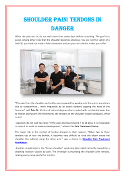 Shoulder pain tendons in danger