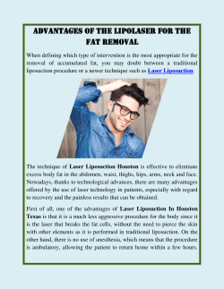 Advantages Of The Lipolaser For The Fat Removal