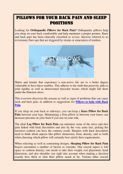 Pillows For Your Back Pain And Sleep Positions