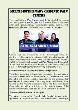 Multidisciplinary Chronic Pain Centre