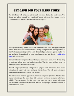 Get cash for your hard times