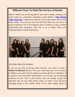 Different Ways To Find The Services of Dentist