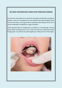 GET BACK YOUR BEAUTIFUL SMILE WITH PORCELAIN VENEERS