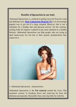Benefits of liposuction in our body