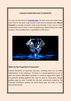 Tanzanite Gemstones And Its Properties
