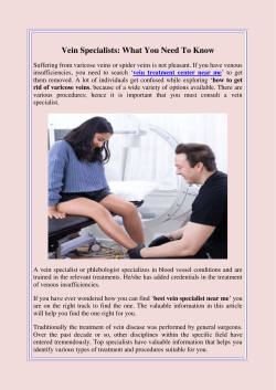 Vein Specialists What You Need To Know