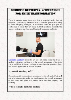 Cosmetic Dentistry A Technique for Smile Transformation