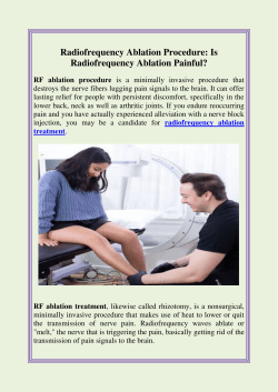 Radiofrequency Ablation Procedure Is Radiofrequency Ablation Painful