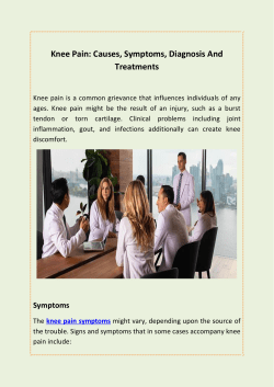 Knee Pain Causes, Symptoms, Diagnosis And Treatments