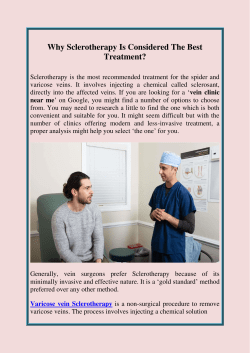 Why Sclerotherapy Is Considered The Best Treatment
