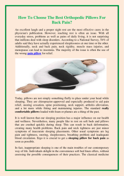 How To Choose The Best Orthopedic Pillows For